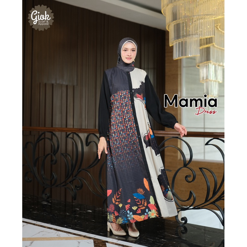 Mamia Dress by Giok Apparel - Dress printing gamis motif lucu