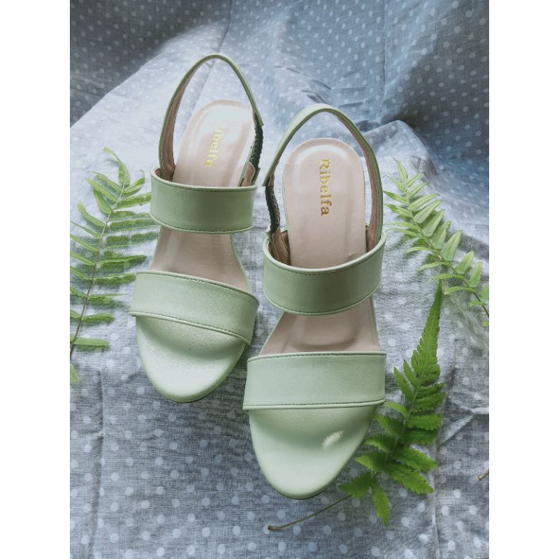 PROMO SALE  Sandal Wanita hells 5cm Warna Hijau Mint
