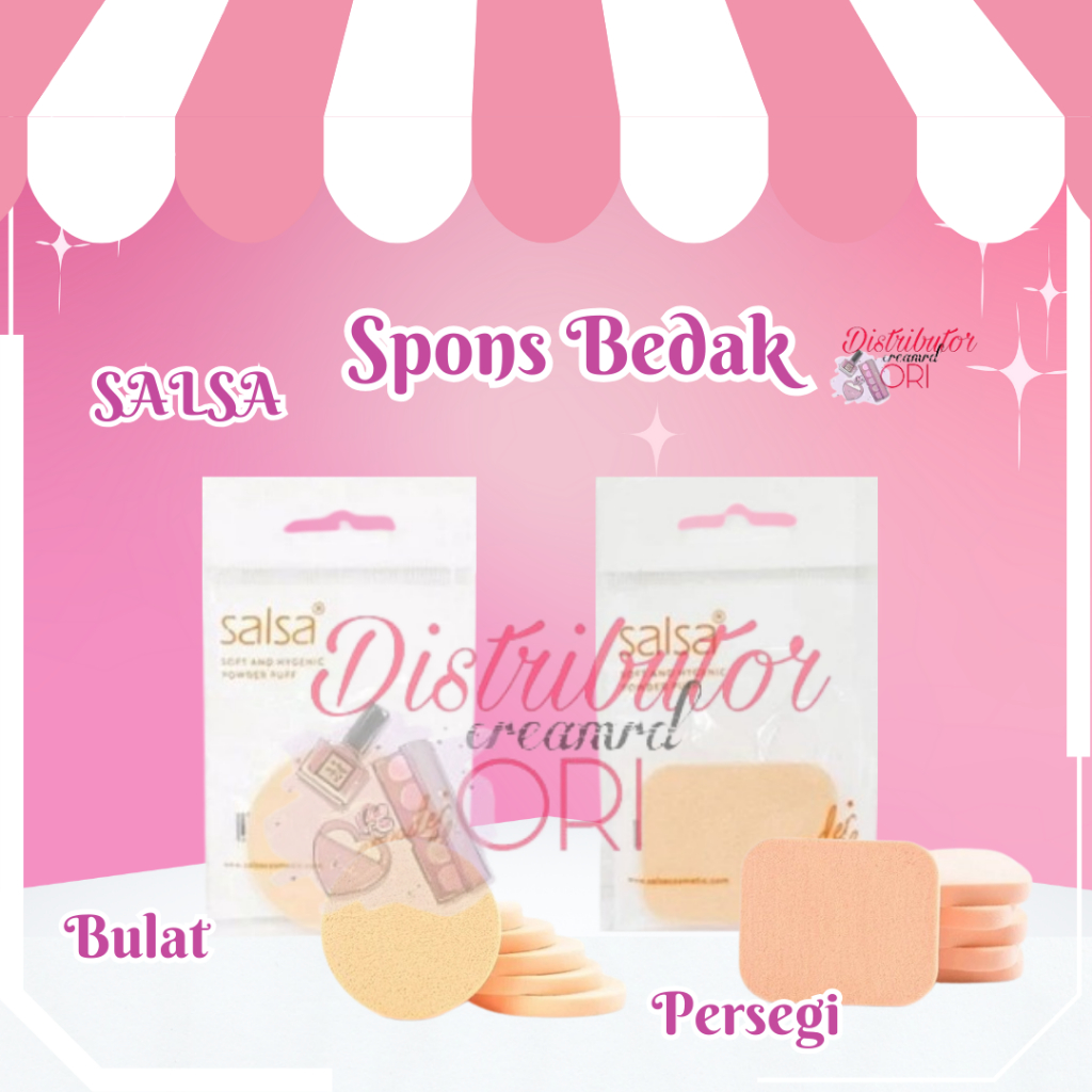 SALSA Sponge Bedak Bulat / Persegi | Soft And Hygenic Powder Puff | Spons Bedak