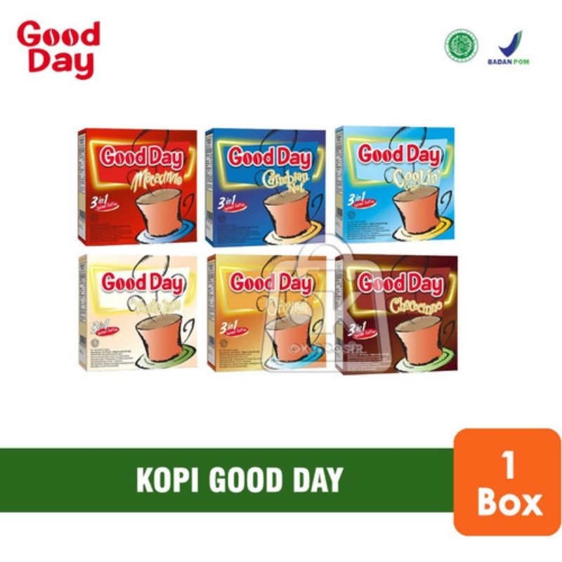 

Good Day Coffe All Varian Rasa Kemasan 1box isi 5 sachet ekonomis