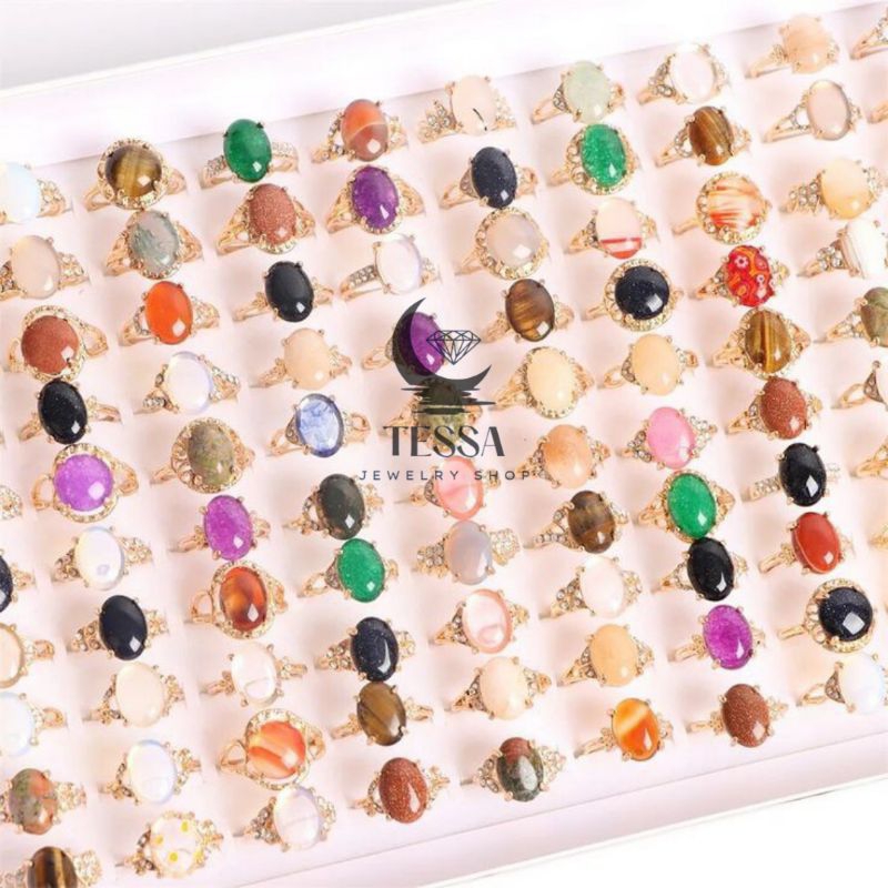 Cincin Batu Giok Wanita/ Cincin Giok Heitan Wanita Terbaru/Cincin Giok kesehatan