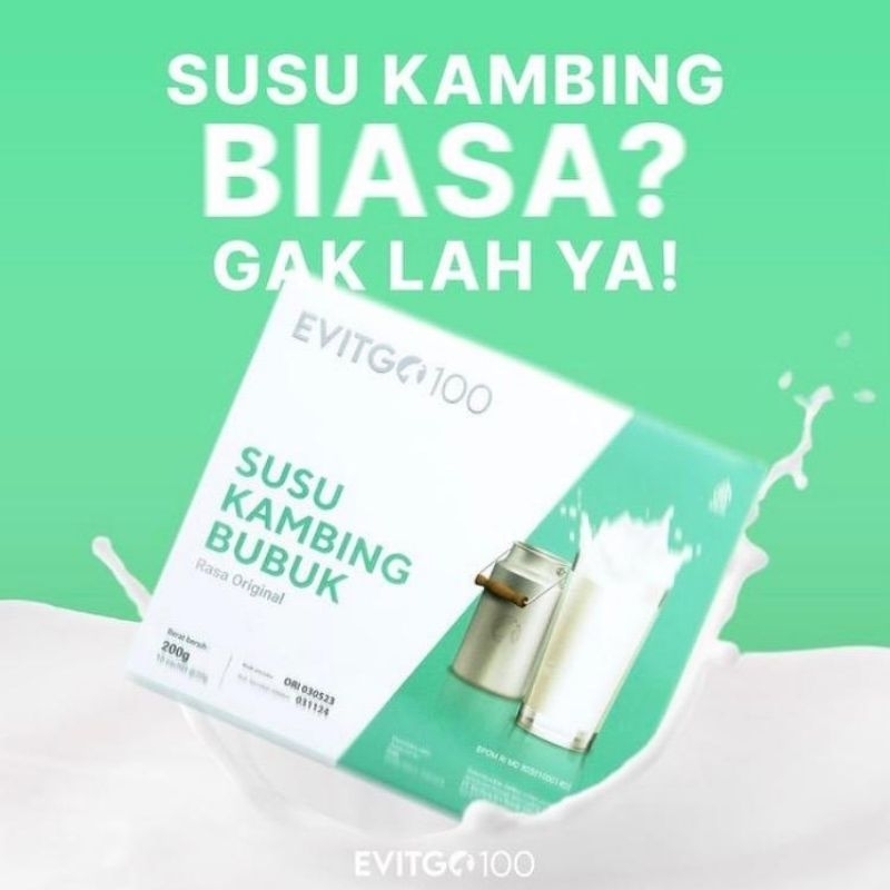 

EVITGO 100 SUSU KAMBING BUBUK RASA ORIGINAL MILK & COKLAT 100%ASLI 1 BOX ISI 10 SACHET