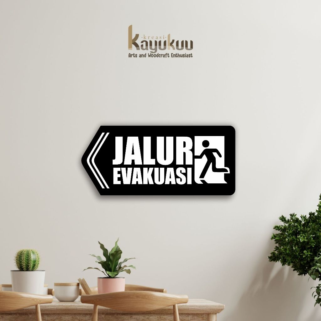 

Kreasikayukuu Hiasan Dinding Sign Board PENUNJUK JALUR EVAKUASI AKRILIK Acrylic + Cutting Stiker