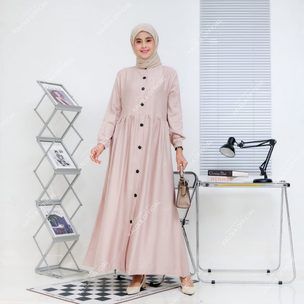 Rachel Gamis Rayon Twill ( Warna 3 : Bata Burgundy Tosca HijauBotol BiruBca )