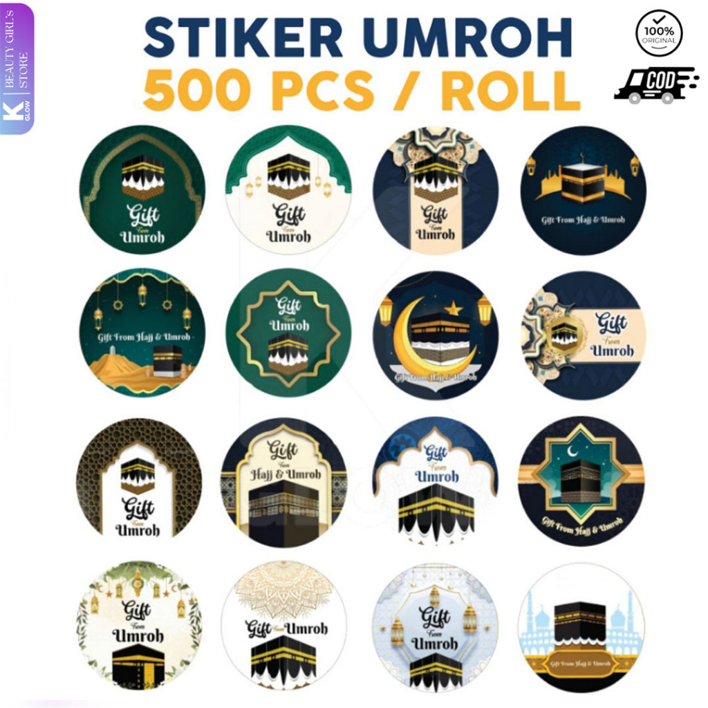 

[ KGLOW ] Sticker Haji Umroh Stiker Label Bulat 500 Pcs Oleh Oleh Souvenir ST001