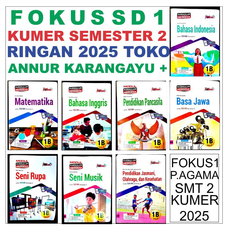 Rizuf Lks Lengkap Sd FOKUS Ringan Kelas 1 2 3 4 5  FOKUS RINGAN 2025 Kurikulum Merdeka Soal Buku Pak