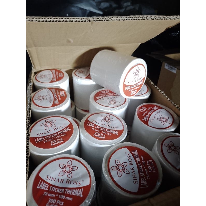 

Sinar Ross Label Sticker Thermal 80mmx100mm isi 300 Pcs