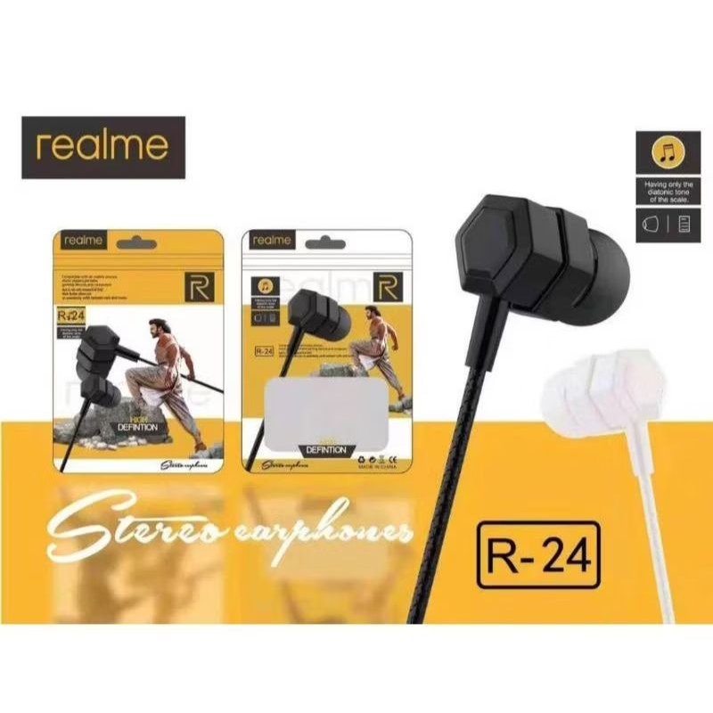 HANDSFREE HEADSET EARPHONE REALME R24 R31 R42 C11 C20 C15 5 5I 5S 7 7I C17 C21 C21Y C25Y C25 C25S