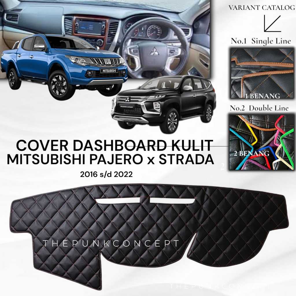 Cover Dashboard Kulit Mitsubishi PAJERO STRADA TRITON Aksesoris Pelindung Dasbor Mobil Variasi