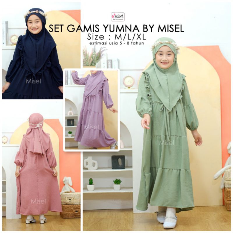 Baju Gamis Anak Perempuan set gamis yumna