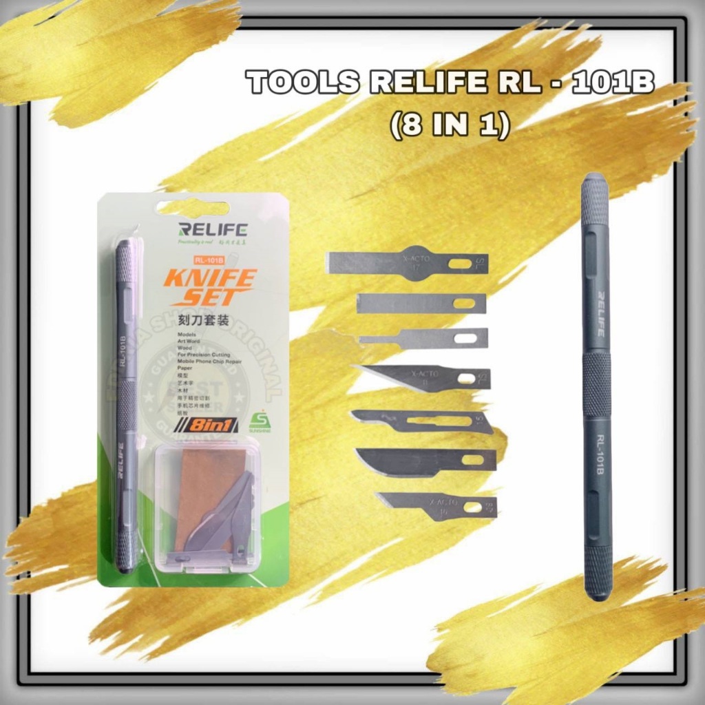 

RELIFE RL - 101B TOOLS KNIF PRECISION 8 IN 1 ORIGINAL BARU