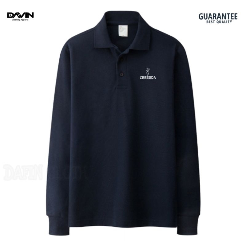 Kaos Kerah Pria Polo shirt Lengan Panjang Cressida Classy