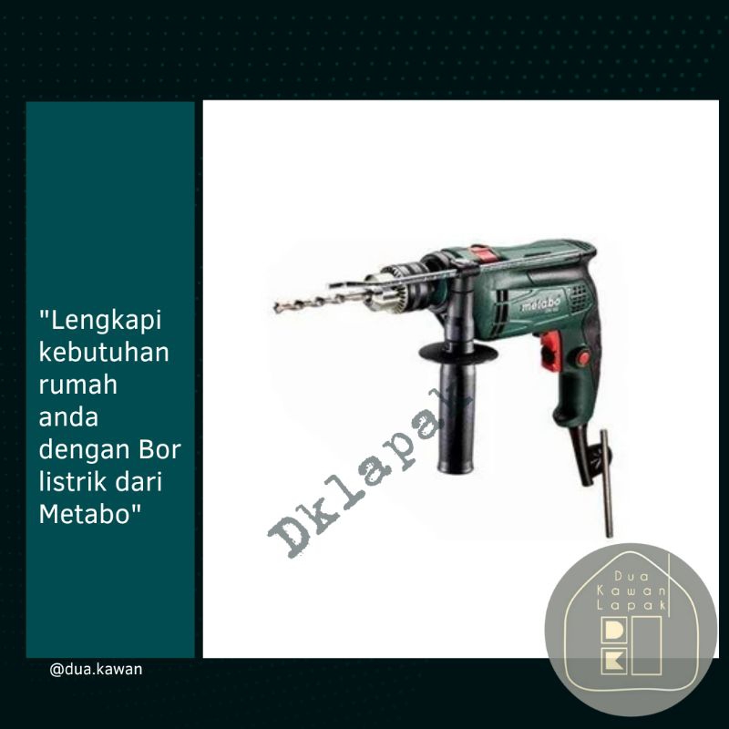 Metabo Bor Listrik Impact Dengan Mansory Bit 13 Mm Sbe650