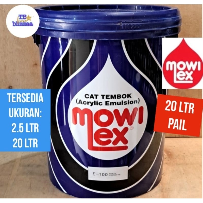 Mowilex E100 Putih Mowilex 20ltr Mowilex E100 Mowilex 20L Mowilex 25kg Mowilex Warna Standard Pail