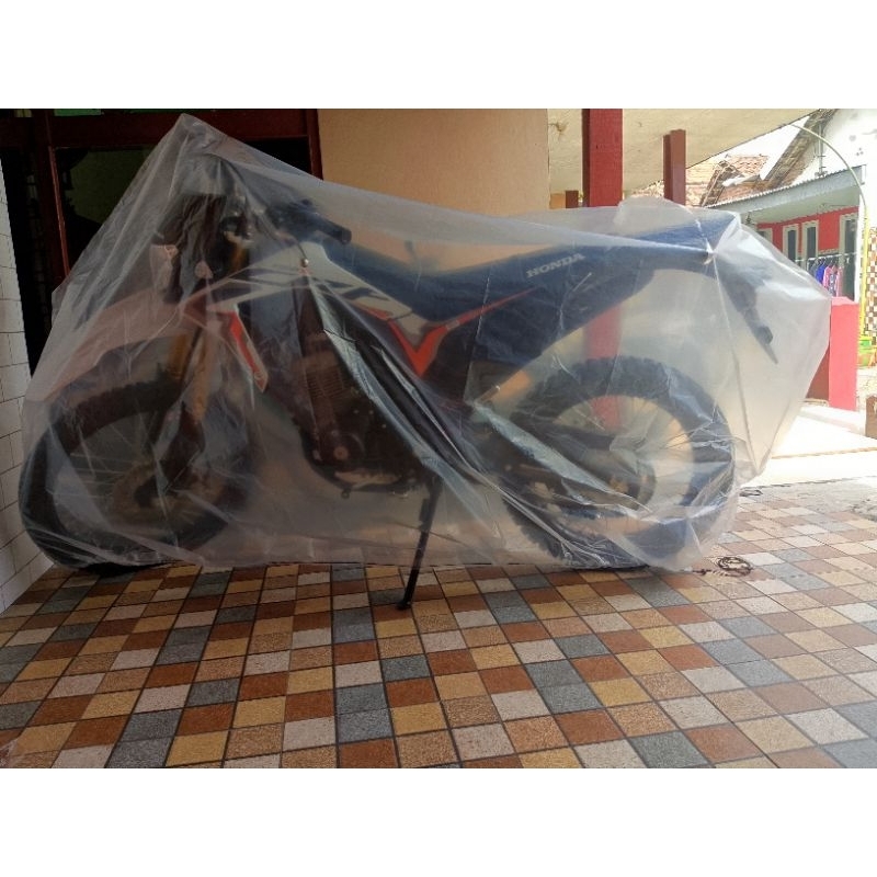 COVER TRANSPARAN PENUTUP MOTOR HONDA CRF 150 L SARUNG  SELIMUT  AKSESORIS HONDA Honda CRF 150
