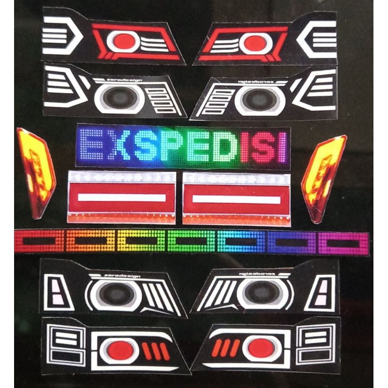 Paket Stiker miniatur CANTER,mayang,Led belakang,bonus running text,DLL