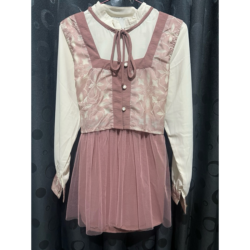 BLOUSE PINK ATASAN COMBI TUTU E’JUST COLLECTION