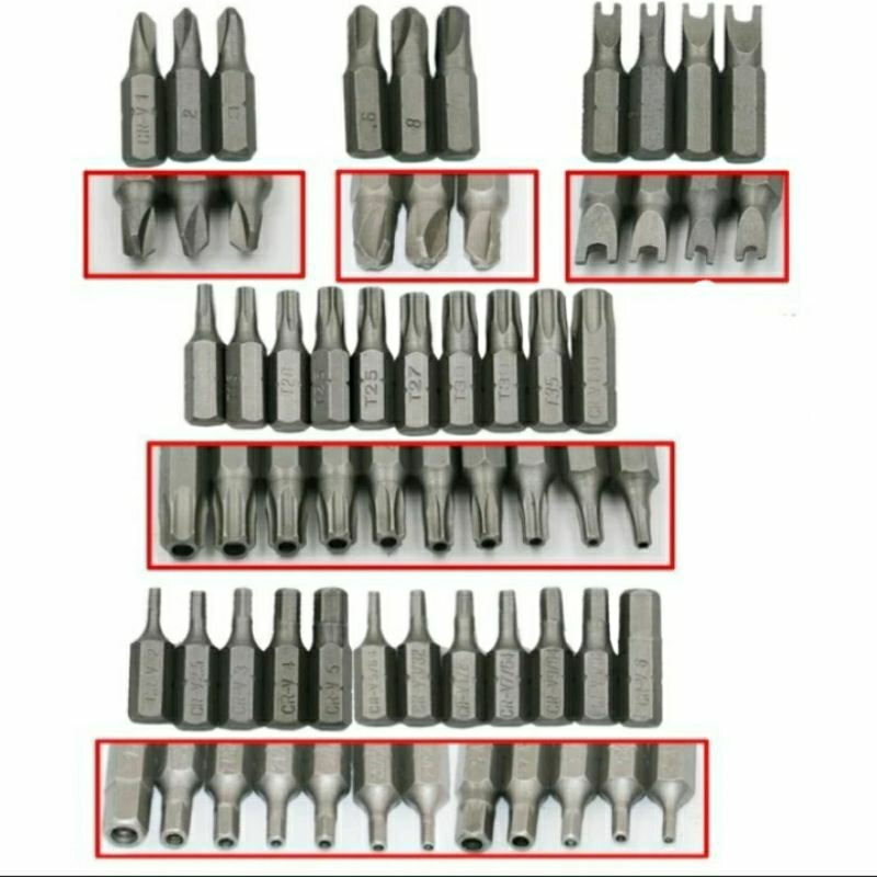 Mata Obeng Screwdriver Hollow Bit 33 PCS