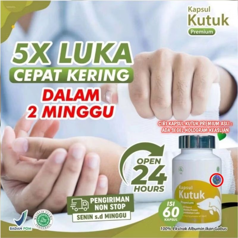KAPSUL KUTUK PREMIUM ASLI OBAT LUKA OPERASI & PERADANGAN ALBUMIN BINAHONG PIEN TZE HUANG