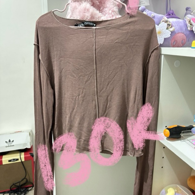 preloved zara crop top long sleeve