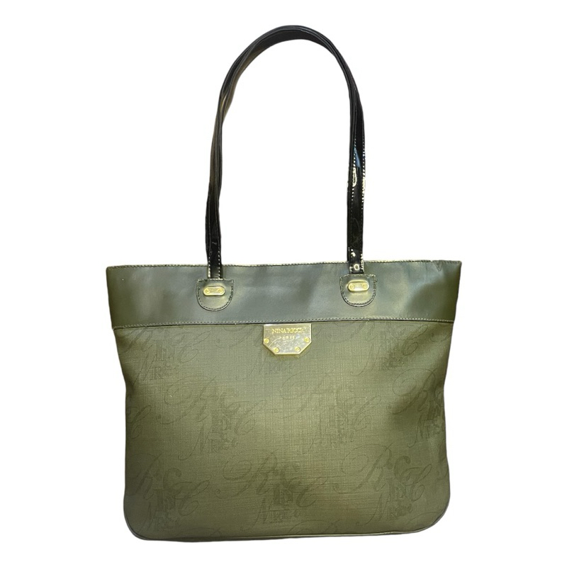 NINA RICCI vintage tote bag in olive