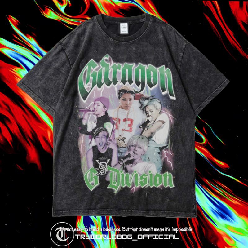TRYWORLDBDG OFFICIAL "G DRAGON" KAOS OVERSIZED | KAOS WASHED | STONE WASH | OVERSIZED T SHIRT | KAOS
