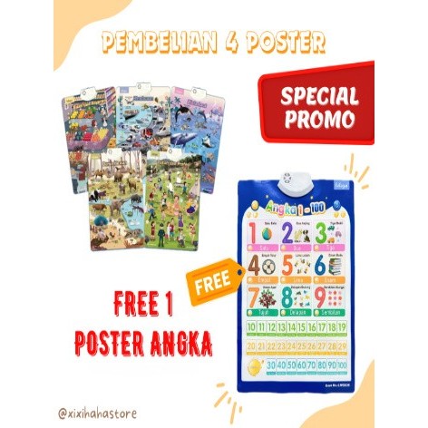 Poster Edukasi Anak / Poster Suara Anak Bahasa Indonesia-Inggris