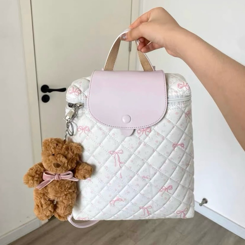 Tas Ransel Backpack LALA LAND ACC tas pastel soft pink wanita kulit #FAB2407