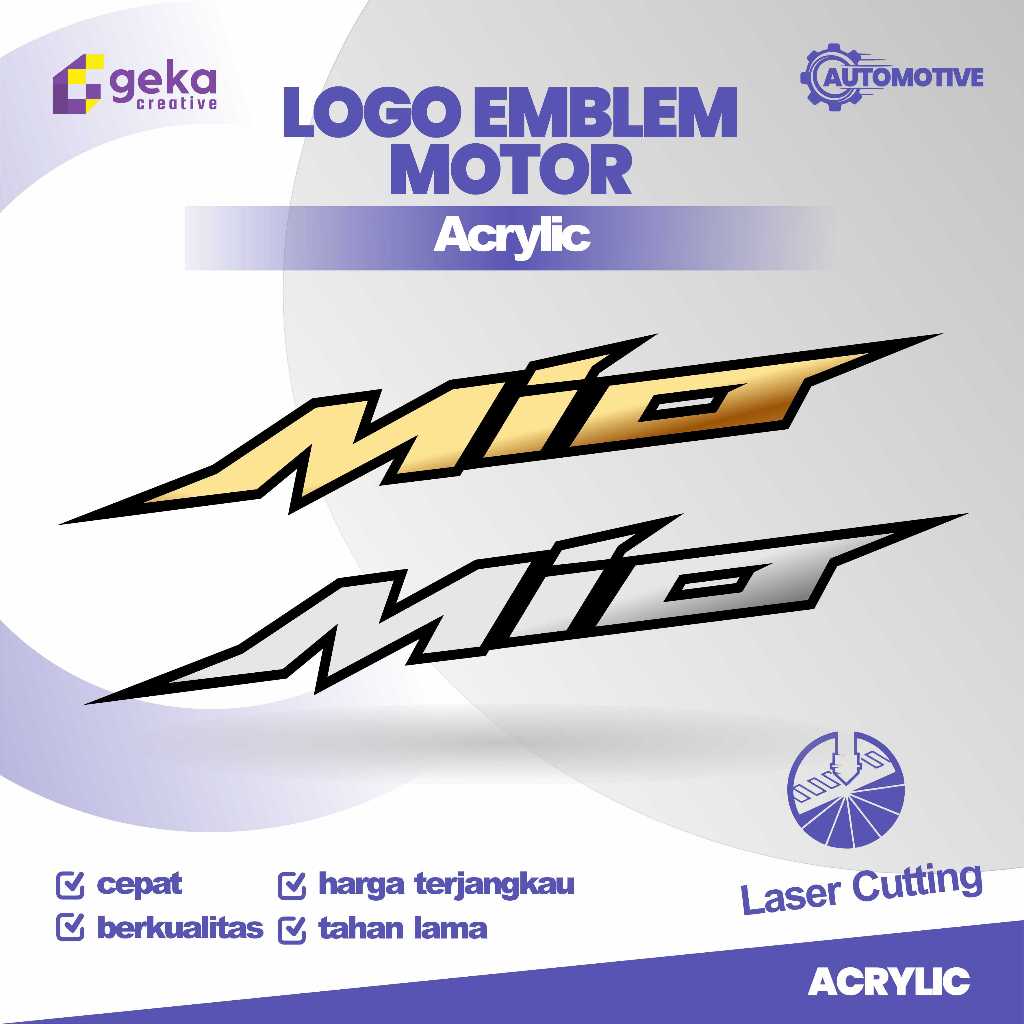 Emblem Mio 2 PCS 3D Logo Timbul Emblem Akrilik logo emblem Mio Aksesoris Motor