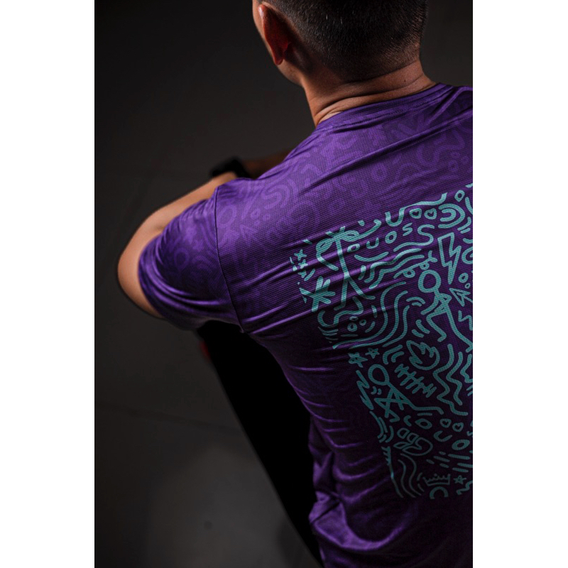 Duos doodle art running jersey purple