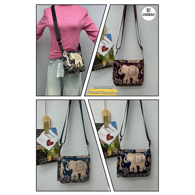 Chibao Gajah parasit  tas selempang wanita sling bag cewek import ori kekinian anti air 9069