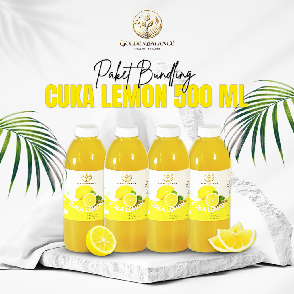 

[BUNDLING 4 PCS] Cuka Lemon Original With Mother 500ml Lemon Vinegar Murni Asli - GOLDEN BALANCE