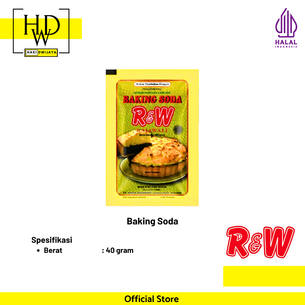 

[40gr] Baking Soda / Pengembang Kue Rajawali R&W Sachet