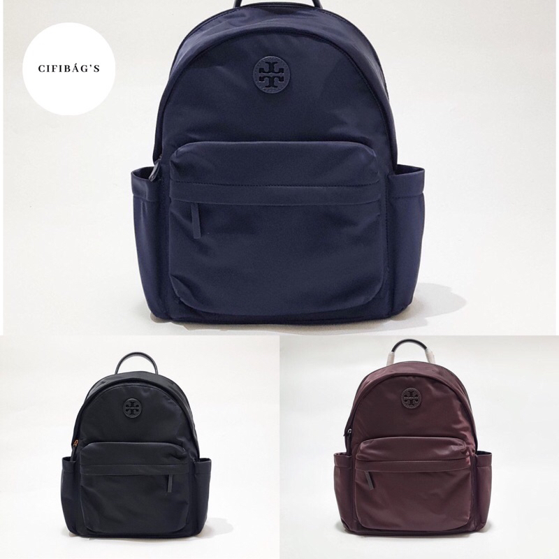 TB ELLA NYLON BACKPACK BLACK 28x37x12