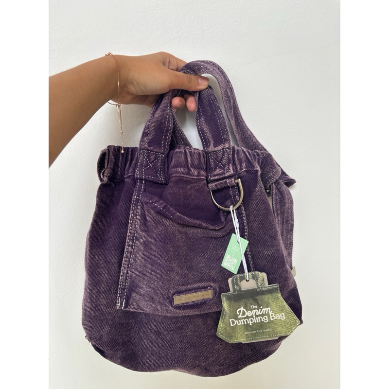preloved btv dumpling bag jeans warna purple wash