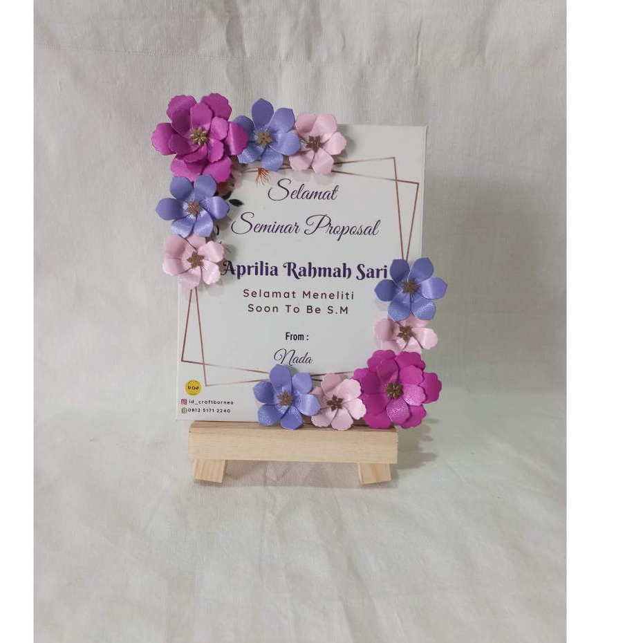 Karang Bunga Papan Bunga Mini Souvenir Papan Ucapan Bunga
