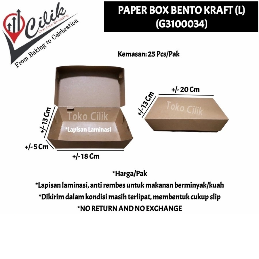 paper+box+bento+kraft+size+L+M+kemasan+kertas+wadah+nasi+bento+katering