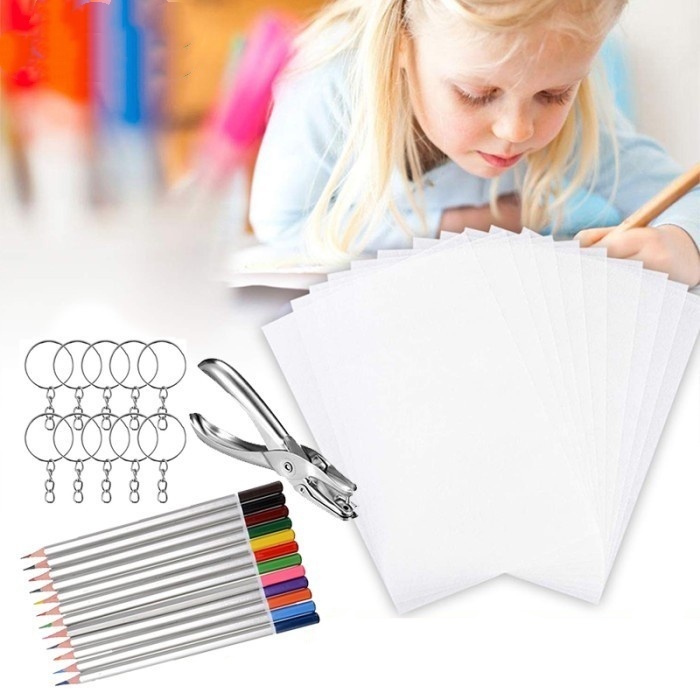 

YUH 1SET (33pcs) DIY Shrinky Dink Plastic / Heat Shrink Plastic Sheet / Printable Shrinky Dink