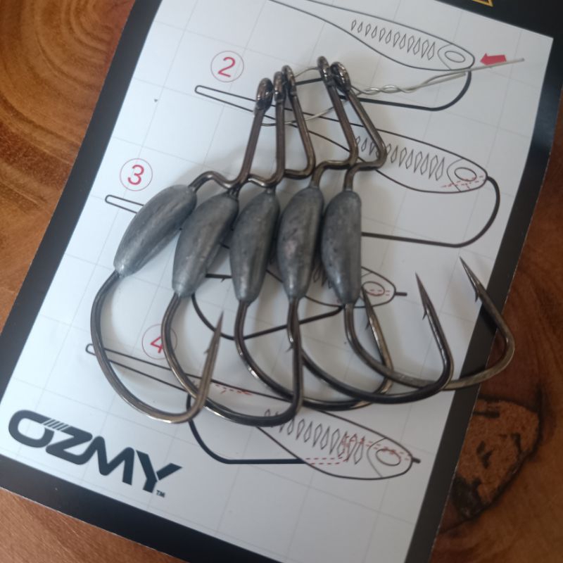 worm hook timah ozmy original 3/0