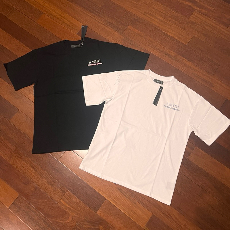 Tshirt Am1r1 001 black and white baju kaos pria dewasa