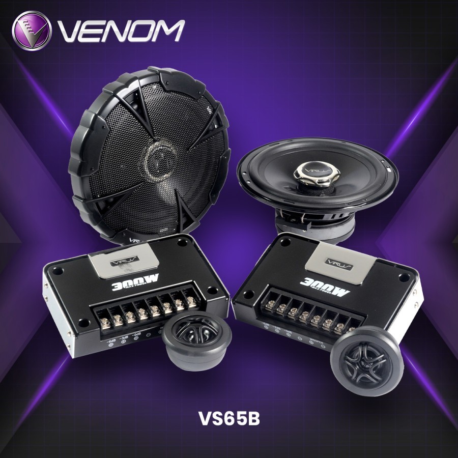 VENOM Paket Audio VIRUS Speaker Mobil Depan Belakang