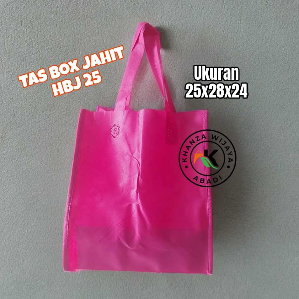 

Tote Bag Polos / Tas Spunbond Box HBJ 22 / Tas Box Jahit uk 25x28x24 / Harga Lusinan