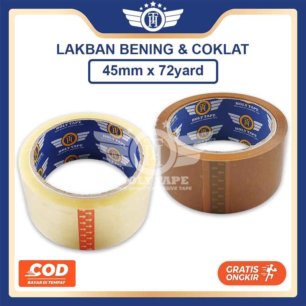 

LAKBAN 45MM X 72 YARD BENING / COKLAT HOLYTAPE KUALITAS PREMIUM