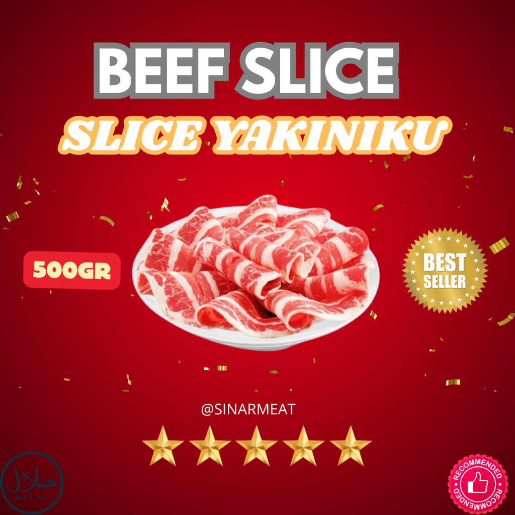 

BEEF SLICE YAKINIKU/YOSHINOYA DAGING SAPI SLICE PREMIUM BEST QUALITY 500GRAM