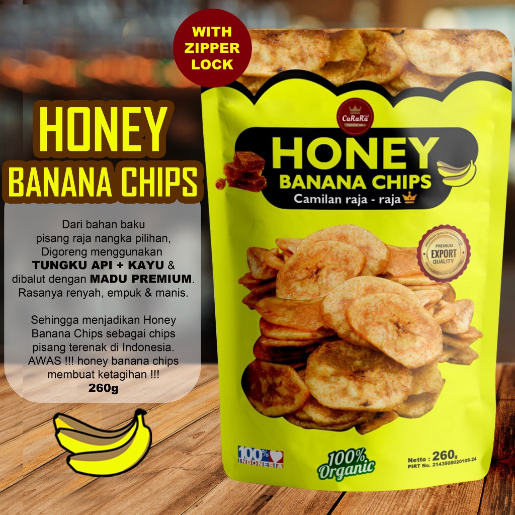 

Honey Banana Chips 260Gr Kemasan Besar Carara Food Camilan Viral