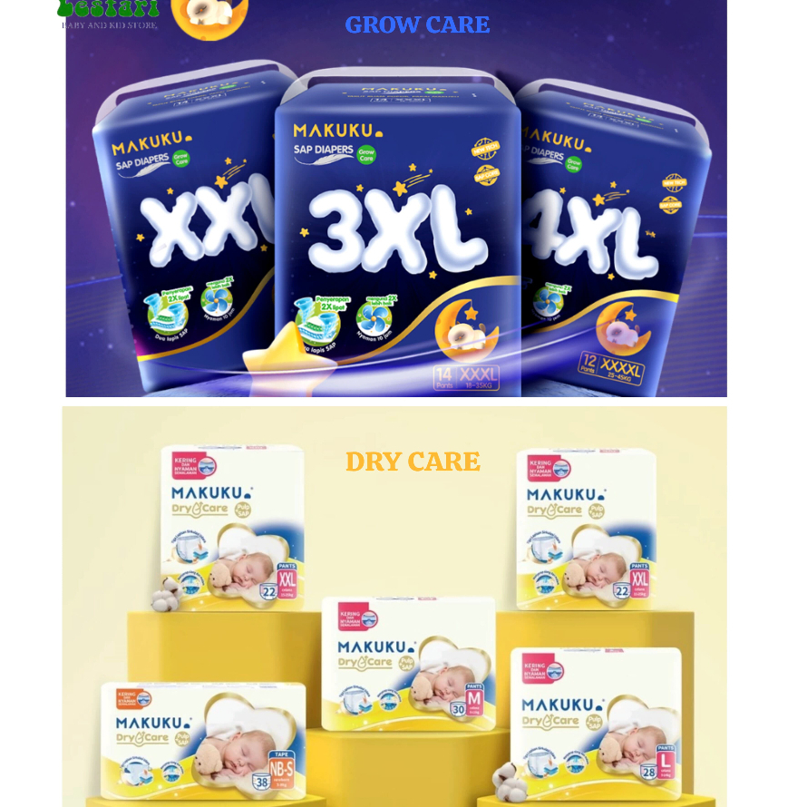 MAKUKU DRY CARE PULP + SAP NB-S 38/NB-S 54/ MAKUKU GROW CARTE XXL,3XL,4XL