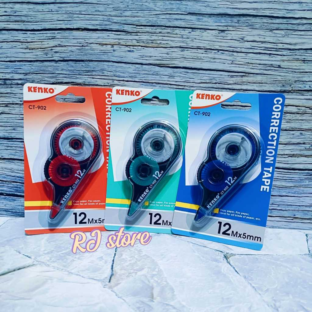 

ISI 3 / 6 PCS Tip Ex Kertas 12 Meter Kenko CT-902 Correction Tape