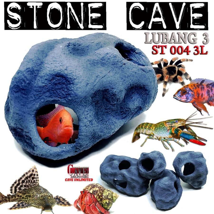 ST004.C PLECO HIDING CAVE STONE GOA BATU TEMPAT BERMAIN IKAN HIAS CICHLID NEON SAPU-SAPU LOBSTER KEP