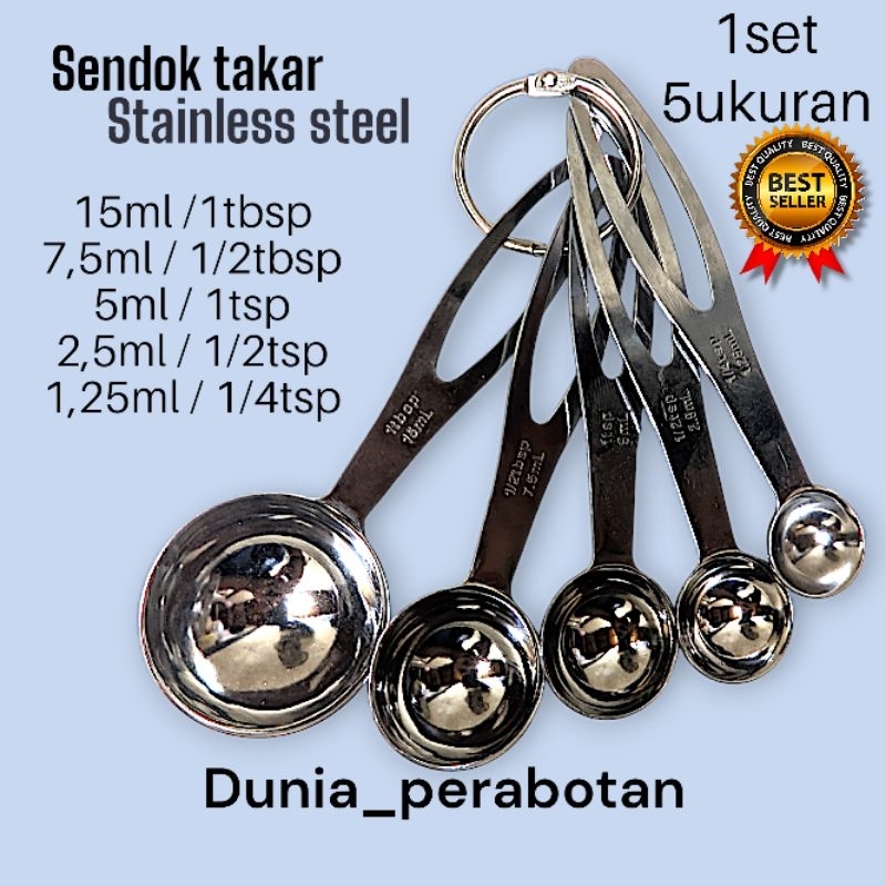 6pcs sendok takar/sendok takar stainless steel/ sendok ukur / sendok teh/ sendok susu/ sendok garam/
