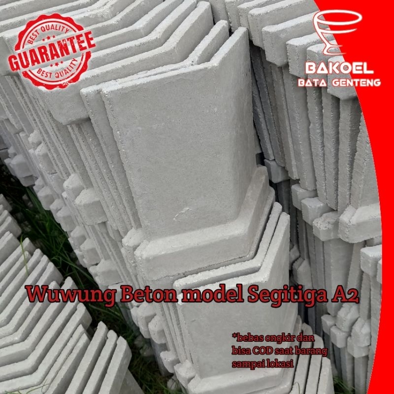 Wuwung Beton/Cor model Segitiga A2 | Ready stock & Free ongkir